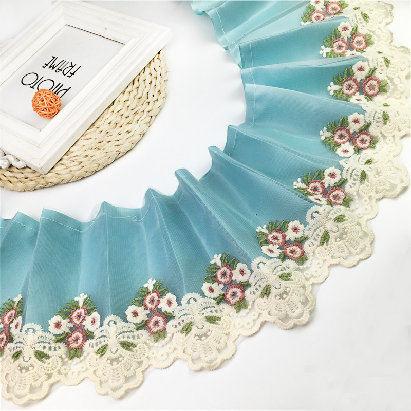 17厘米双层衬布蕾丝花边辅料沙发坐垫裙边装饰宽边桌布窗帘拼接边