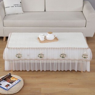 蕾丝花边全包防滑手工制作 夏天烤火炉罩套电烤炉罩套茶几桌布