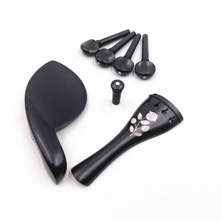 腮托 小提琴配件 雕刻拉弦板 尾柱 琴轴 乌木配件4