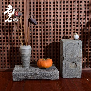 锤布石古代厚石板大石块洗衣石搓衣板台面可做花架底座棒槌石青石