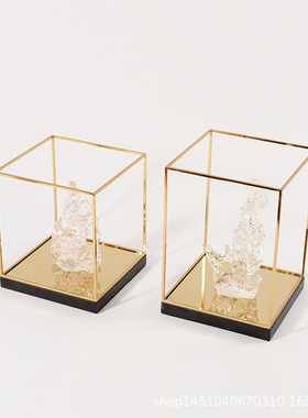 新中式透明假山软装摆件禅意太湖石高端酒店客厅玄关博古架装饰品