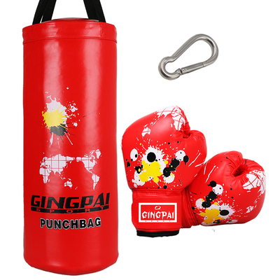 儿童拳击沙袋拳击手套吊式小孩拳套沙包套装实心家用训练散打组合