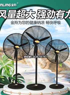 金羚电风扇落地扇FS-50C/65C/75C 强力牛角扇 工业式20/26/30寸