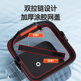 打水桶钓鱼专用2023新款透明折叠路亚硬壳活鱼桶鱼箱装鱼桶鱼护桶