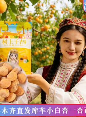【新店开业赔钱冲量】新疆库车小白杏干自然风干果脯新货一杏两吃