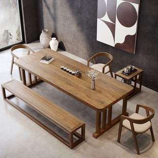 新中式实木茶桌椅组合现代简约客厅长桌禅意阳台网红茶几茶台套装