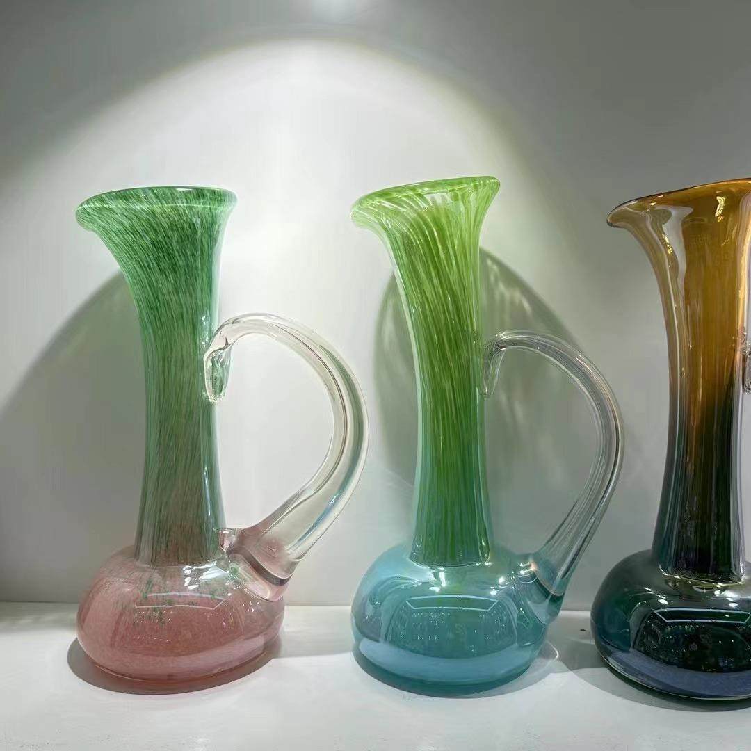 法式复古单耳手工琉璃花瓶复古风客厅摆件卧室摆件水培玻璃花器,鲜花速递/花卉仿真/绿植园艺,割草机/草坪机,淘宝优惠券,粉丝福利购,淘宝优惠卷