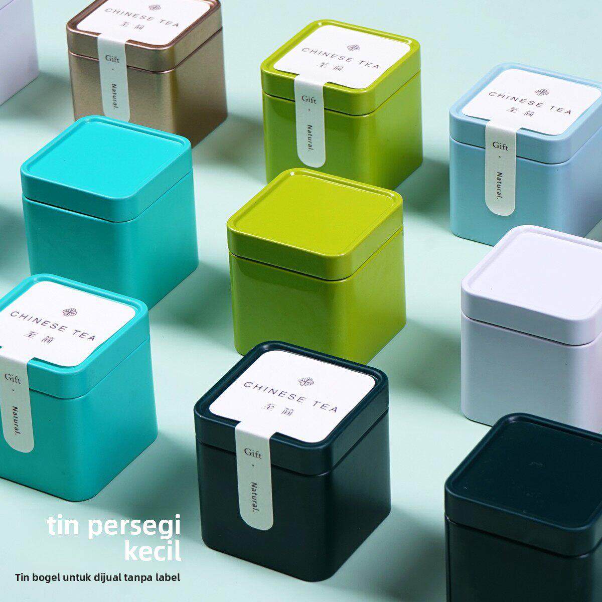 便携旅行迷你小号方形密封茶叶罐铁盒铁罐通用包装盒金属定制空盒