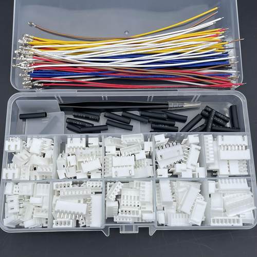 xh2.54连接器2/3/4/5/6/7p胶壳直针座套件各15套带端子线XH2.54mm