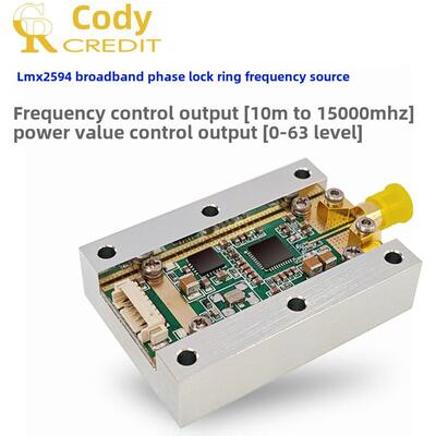 LMX2594模块PLL锁相环10M-15GHz高频微波信号源 带散热铝块点频源