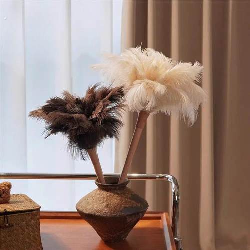 新款鸵鸟毛掸子鸡毛掸子除尘扫灰家用静电除尘吸附灰尘清理神器