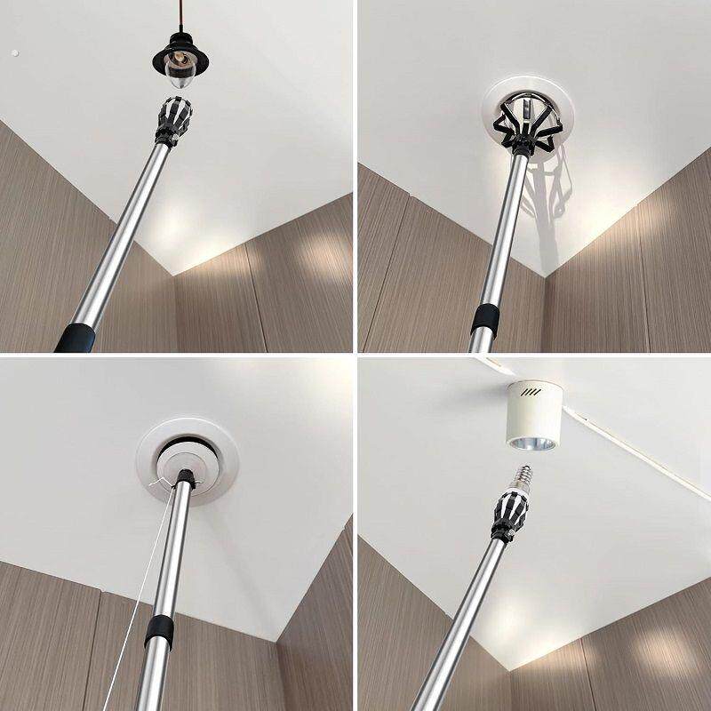 新款高空换灯神器吸盘取灯器加长伸缩杆家用拆装灯泡专业工具套装