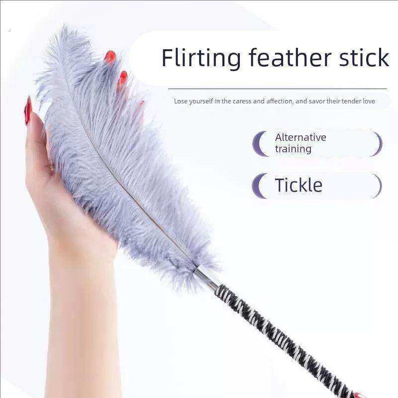 黑色男女朋友单支鸵鸟羽毛棒拍情侣有趣的小玩意好物挑逗玩具用品