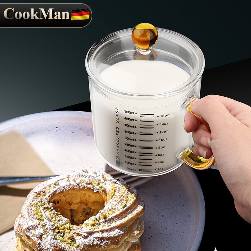 牛奶杯儿童刻度量杯玻璃大容量早餐燕麦杯子微波炉可加热喝奶水杯