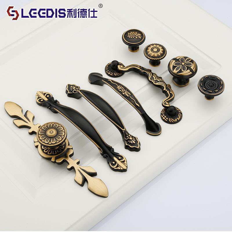 利德仕 古典中式鞋柜橱柜拉手 实心加厚衣柜黄铜把手家具五金配件图片