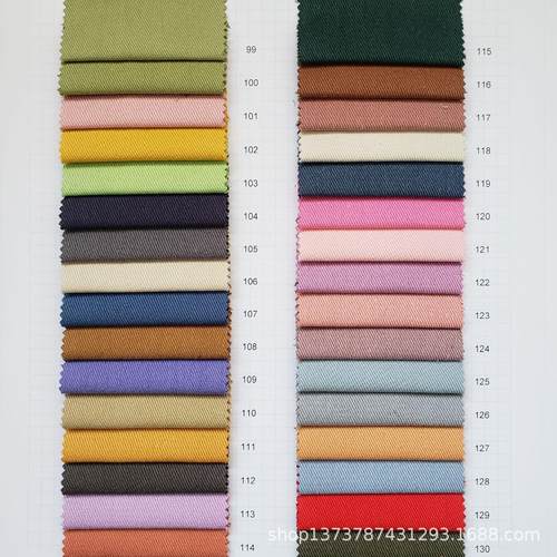 现货 全棉纱卡水洗皱 16*12 鞋帽面料 厚款粗斜纹工作服 裤装面料
