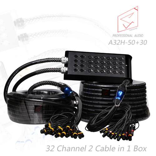32路舞台电缆接线盒子双头接线50M+30M Audio Snake Cable