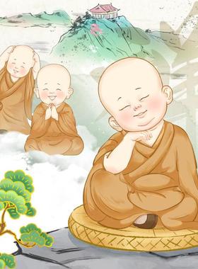 少林寺小和尚创意家居摆件树脂工艺品桌面客厅软装装饰品节日礼品