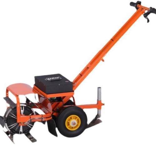 新小型48V农用手推式多功能电动除草锄地旋耕松土开沟打草一体机