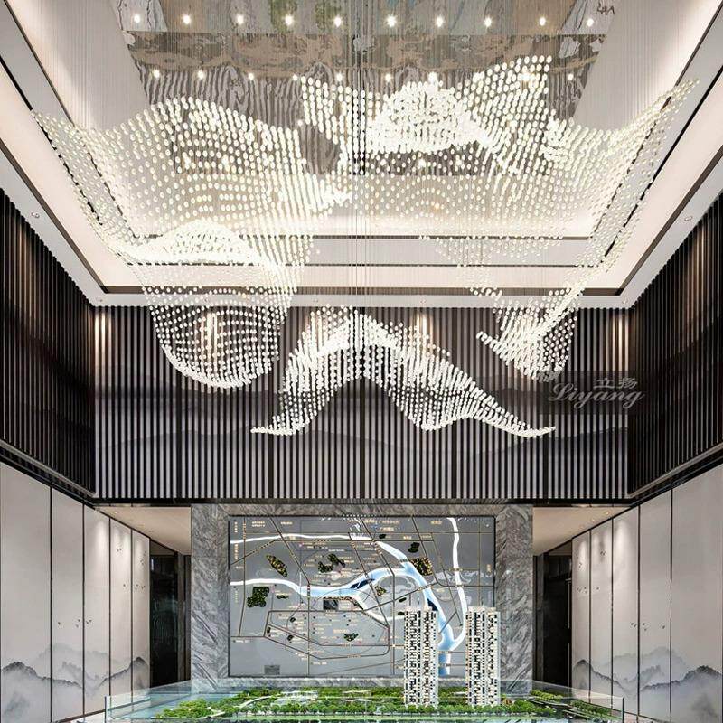 展厅售楼部沙盘大型吊灯酒店大堂会所宴会厅创意艺术会所水晶灯具