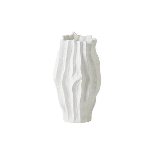 现代简约珍珠色陶瓷珊瑚纹理几何插花器花瓶工艺品摆件样板房饰品