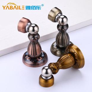 锌合金门吸 复古木门免漆门门挡古铜色黄古红古强磁加厚门吸