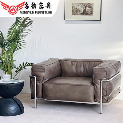 柯布西耶lc3真皮沙发Sofa复古沙发单椅设计师客厅书房中古风沙发