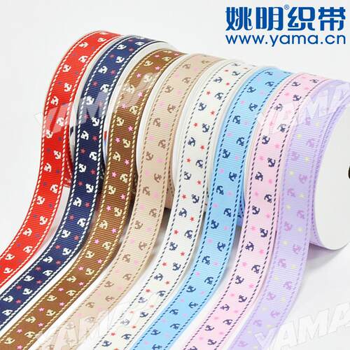 姚明织带彩带缎带罗纹印刷织带 辅料DIY材料 AX102 25mm花边