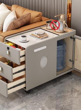 Tal轻奢沙发边柜实木侧边柜多功能可以移动2023款烧水超窄茶水柜