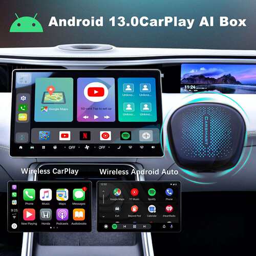 智能盒子carplay ai box高通8核 8+128GB carplay转安卓系统 HDMI