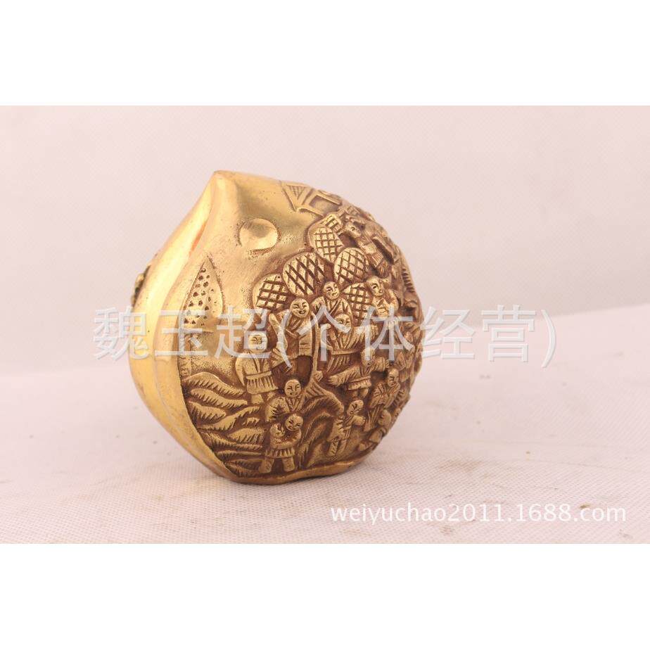 厂家直销纯铜祝寿寿桃 蟠桃献瑞 寿星 铜寿桃 家居风水摆件