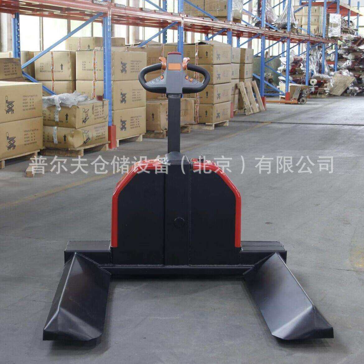 2吨电动纸卷盘搬运车锂线缆卷筒搬运叉车托盘拖车装卸车