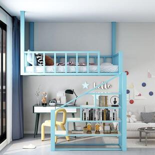 上铺悬空床loft高架床家用上下铺铁艺吊顶床上床下衣柜上床下沙发