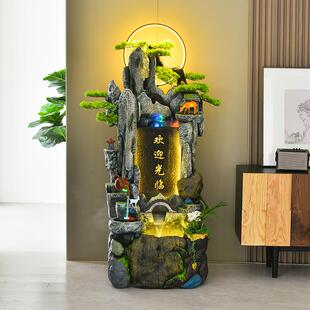 假山流水喷泉阳台装 落地循环水摆件 饰家居办公室玄关布置禅意中式
