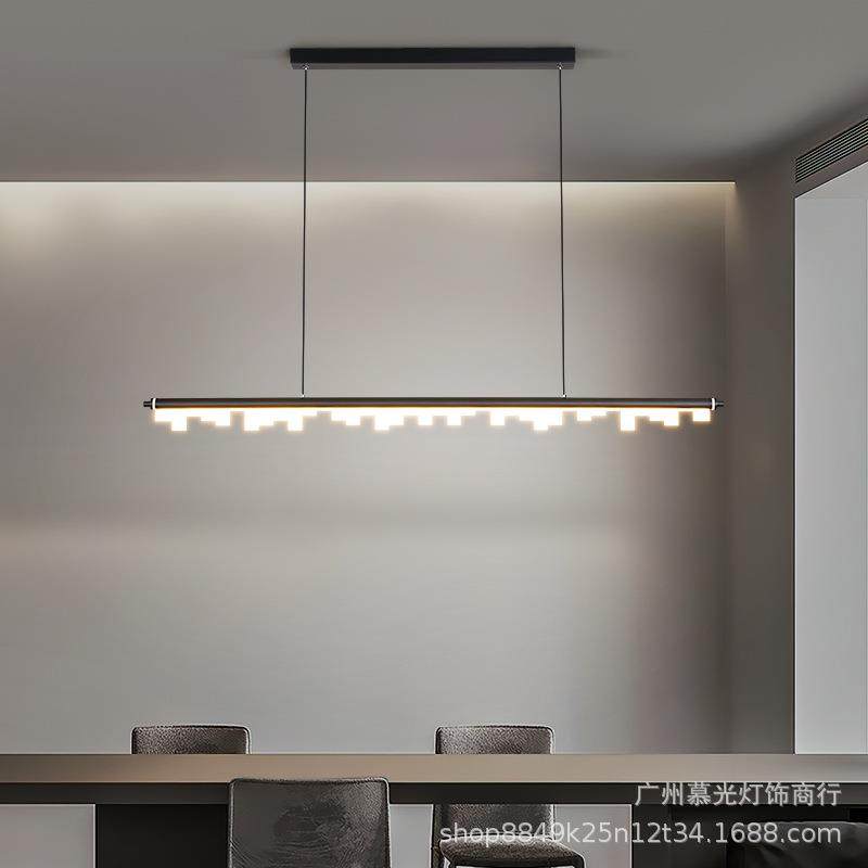 一字极简吊灯现代简约咖啡厅吧台餐厅灯北欧设计师长条餐桌饭厅灯,家装灯饰光源,智能吊灯,淘宝优惠券,粉丝福利购,淘宝优惠卷