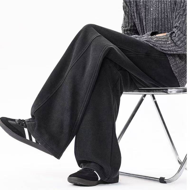 轩罕弯刀裤男款阔腿宽松垂感青少年加绒美式慵懒风松弛感拖地卫裤,男装,卫裤,淘宝优惠券,粉丝福利购,淘宝优惠卷