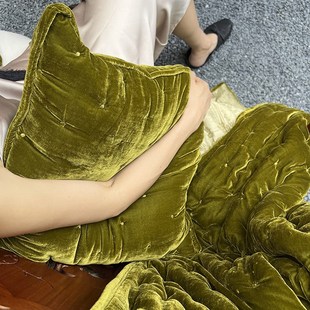 福笙 凉感丝绒盖毯沙发休闲毯床尾毯锦绒汽车腰枕靠垫抱枕 新中式