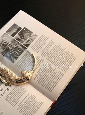 奢华金色金属豹子放大镜摆件 样板房书房书桌创意装饰摆件