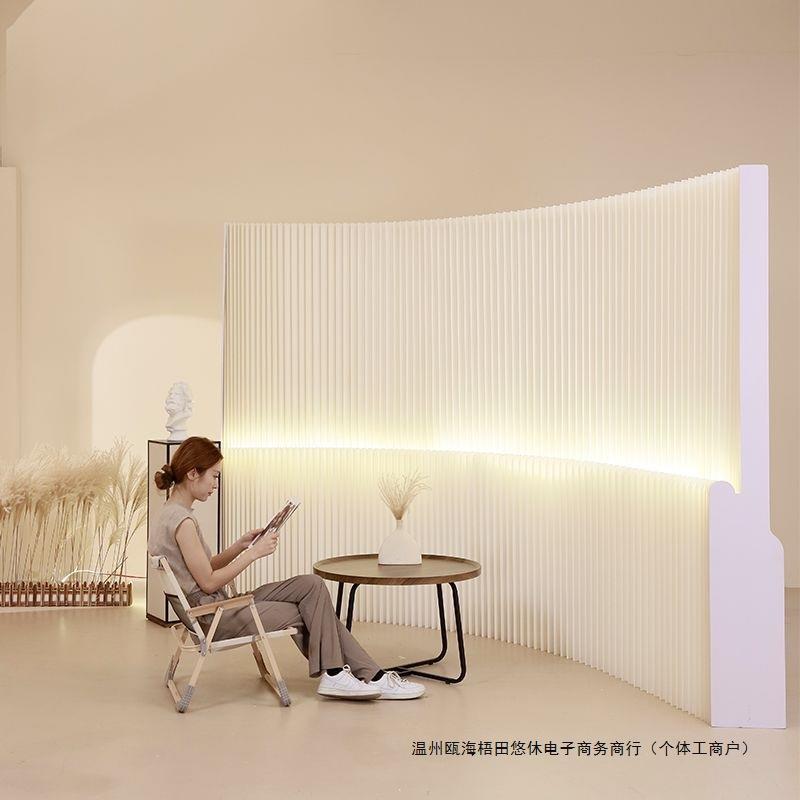 可移动屏风隔断出租房隔断墙临时折叠隔挡纸艺墙客厅卧室伸缩假墙