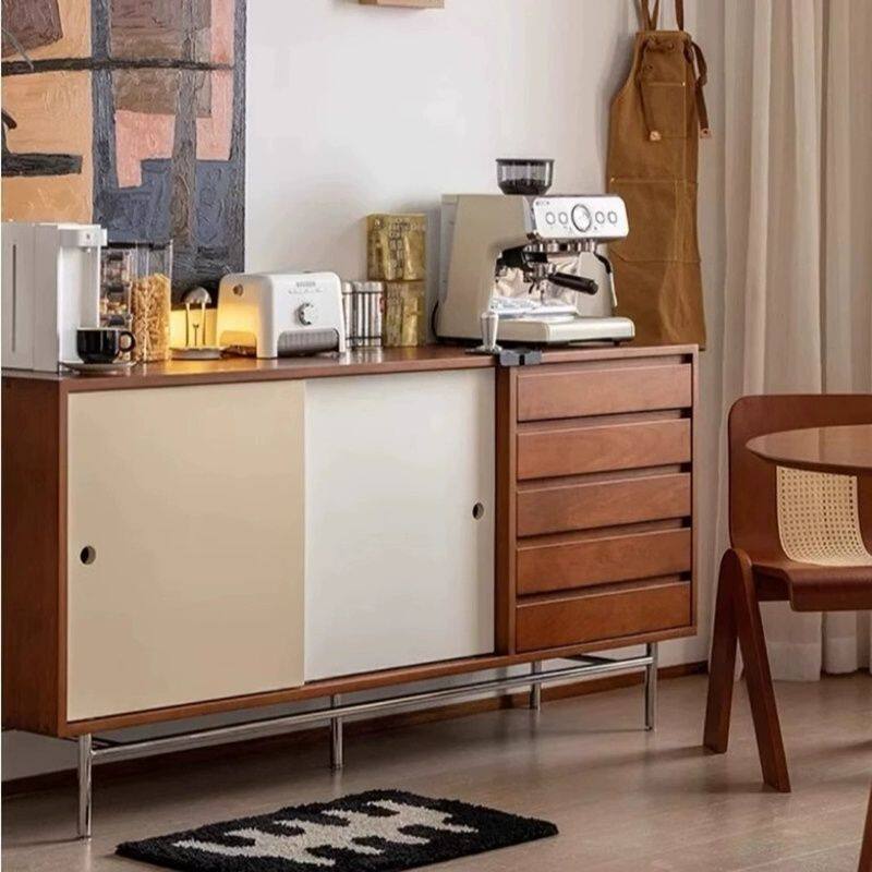 北欧实木餐边柜客厅酒柜茶水柜简约现代厨房橱柜碗柜收纳储物柜