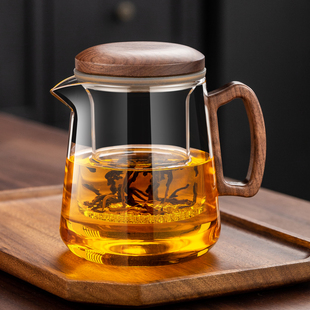 加厚玻璃杯茶水分离沏茶杯透明家用红茶专用泡茶壶功夫茶具耐高温