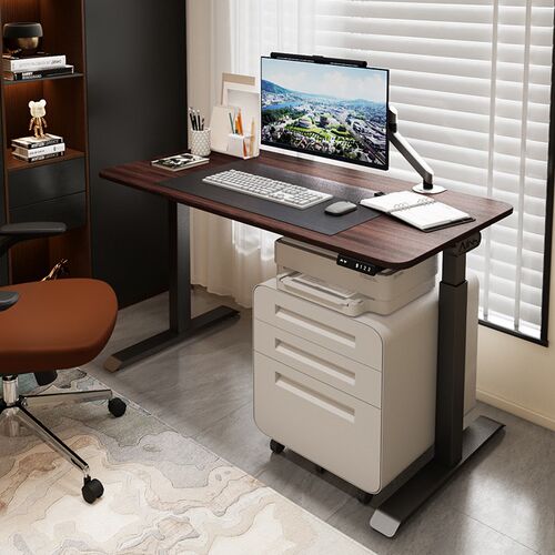 爱琳A2双电机智能电动升降桌办公家用电脑桌学习桌实木书桌桌腿