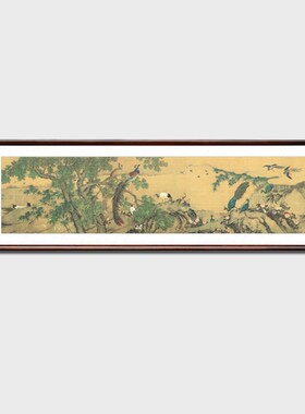 沈铨百鸟朝凤图国画客厅花鸟装饰画办公室横幅挂画卧室婚房吉祥画