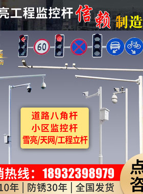 热镀锌监控立杆道路八角杆6米标志牌立杆L型F型杆件交通信号灯杆