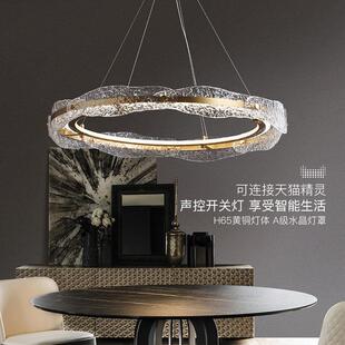 客厅主灯后现代简约圆环形餐厅玻璃吊灯简约大气客厅卧室样板房灯