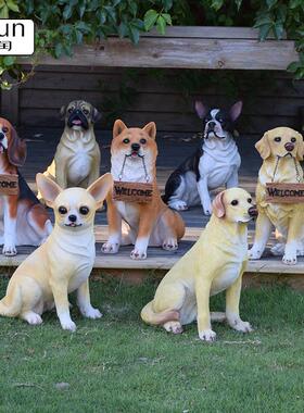 kt树脂摆件别墅庭院装饰户外花园景观摆设动物狗狗客厅门口雕