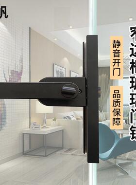 极窄新款平开门锁16型材黑色执手锁卫生间立帆铝合金门把手通用型