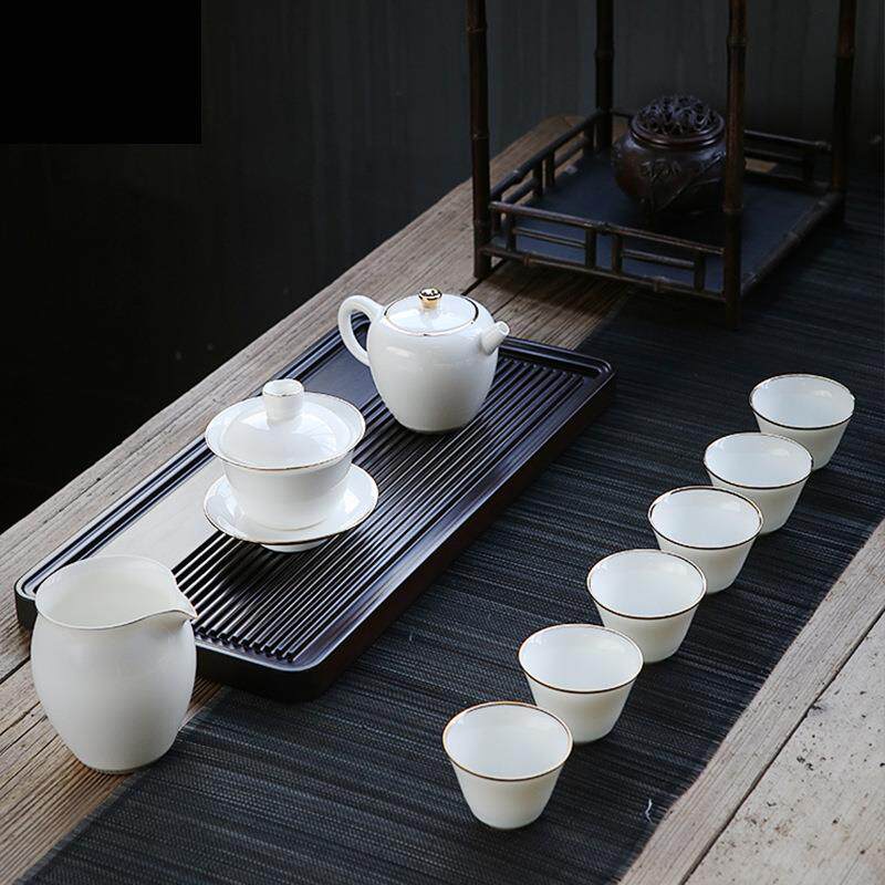 成艺厂家中国白白瓷玉瓷陶瓷茶具套装润白盖碗主人杯茶洗德化白瓷