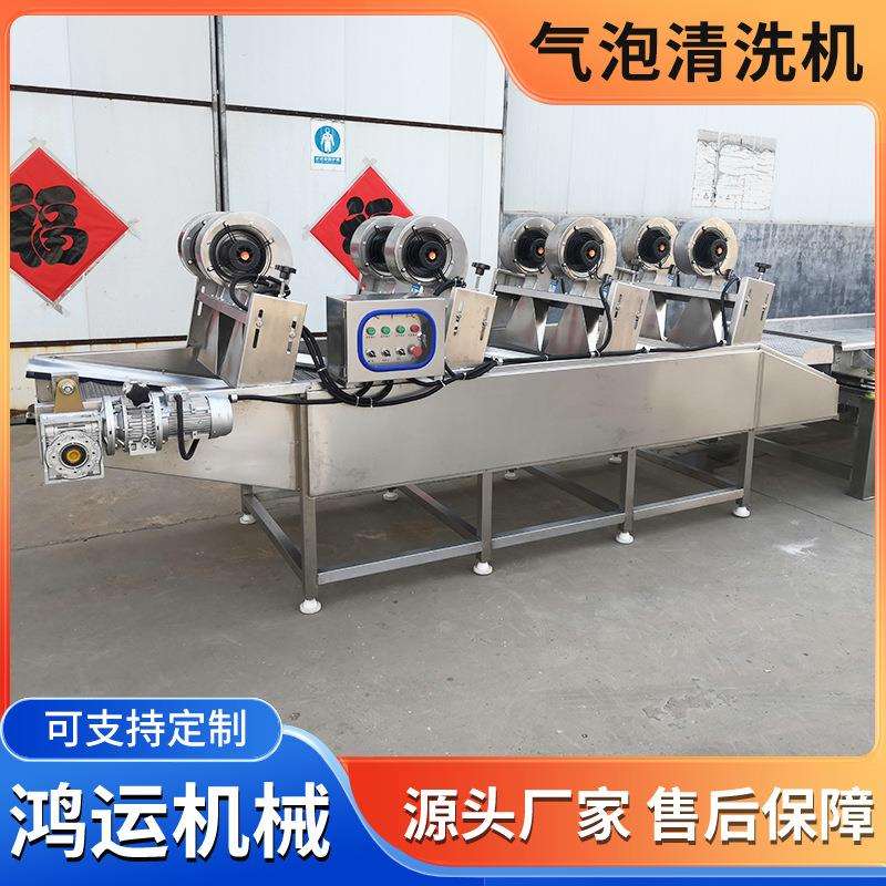 梅干菜荷兰豆气泡清洗机 果蔬预加工设备气泡喷淋清洗机流水线