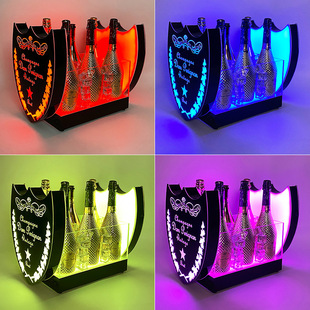 6支装香槟桶黑桃a神龙套酒吧KTV啤酒洋酒底座酒架发光冰桶亚克力